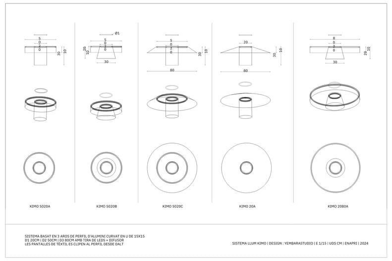 dibujo técnico sistema de luces kimo