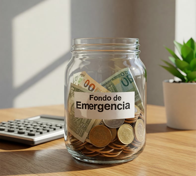 a jar of coins and a calculator in a jar