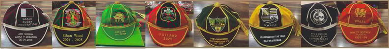 Various Hand and Machine embroidered Honours Caps
