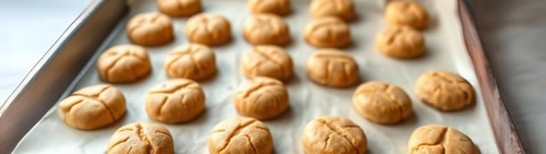 a pan of Peanut Butter & Banana Biscuits dog treats