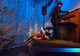 David nu couché aux pieds de Christophe Imbs au piano | Les Camps de l'Amor | David Noir | Photo Karine Lhémon