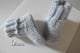 chaussons gris layette bb tricotée main