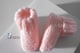 chaussons roses layette bb tricotée main