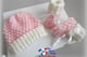 Bonnet et chaussons layette bébé bleublancneige