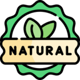 Icon showing plant and saying natural. It means novalifekanishka uses natural methods for treatment