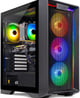 a computer case with a colorful light and a computer case