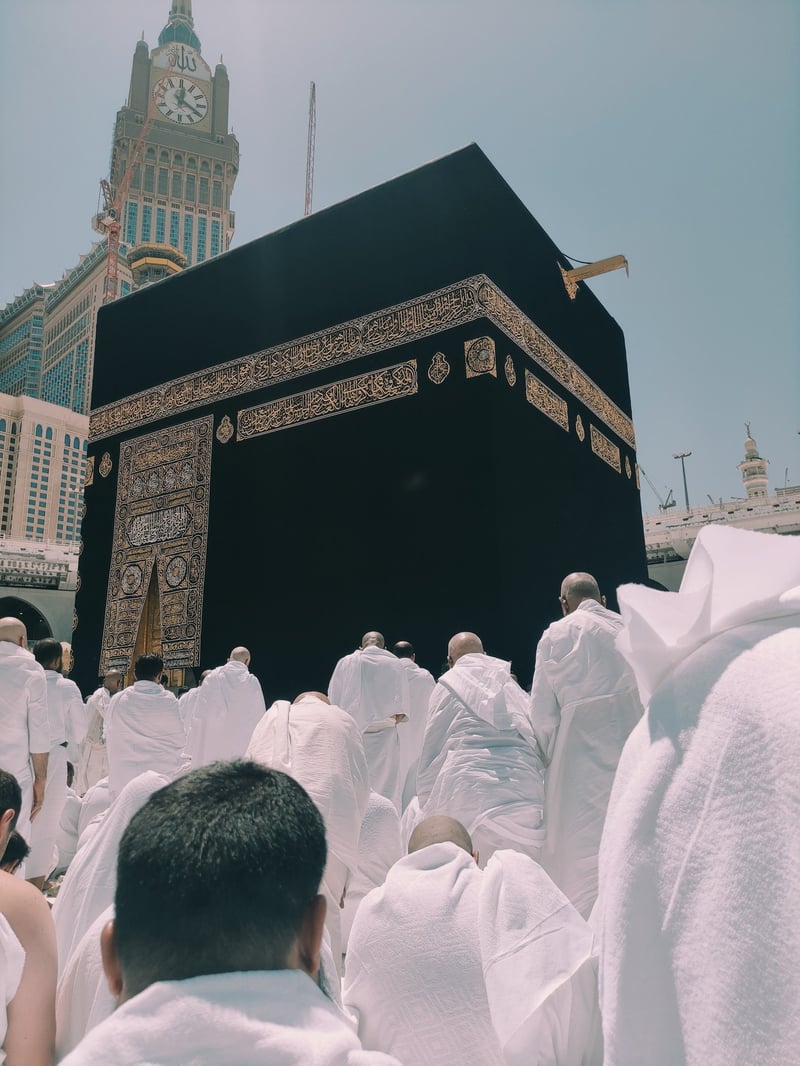 Pilgrims performing tawaf around the Ka'bah at Masjidil Haram