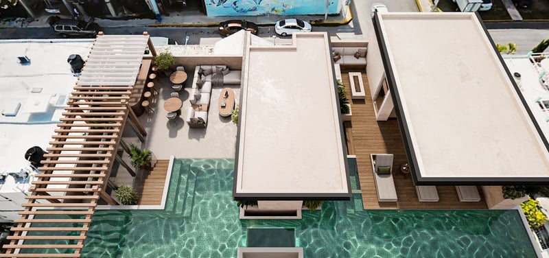 Akasha Penthouse - 2 Bedroom - 1 Bedroom - Rooftop Pool - Beach Front - airbnb - Rooftop Lounge