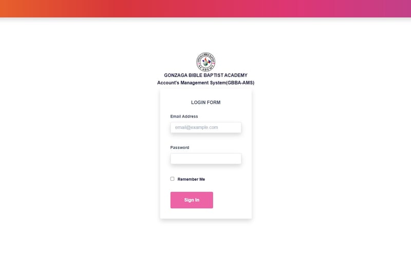 Gonzaga Bible Baptist Academy accounts management system