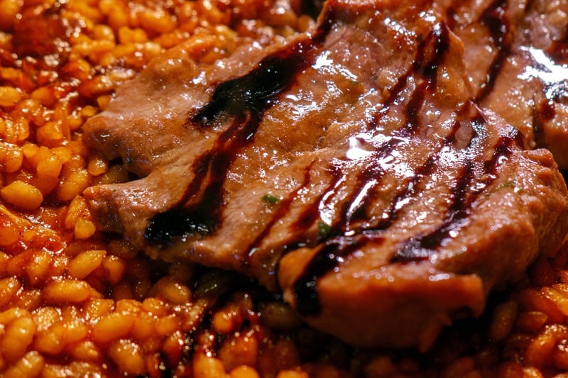 Arroz Solomillo de Cerdo al PX con Espárragos Trigueros