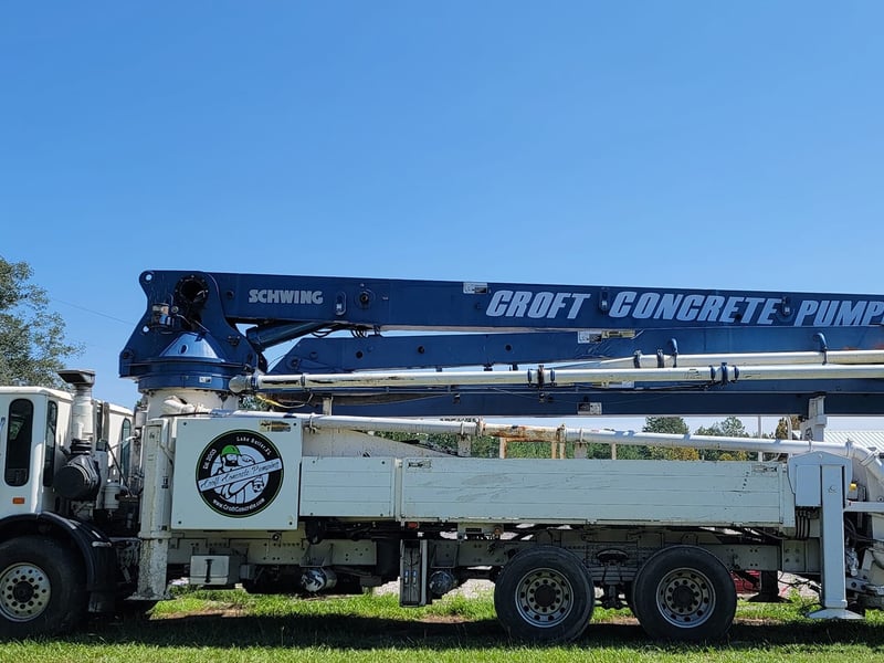 Croft Concrete boom pump truck ready for a commercial pour