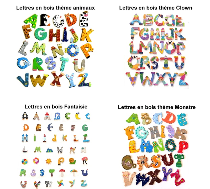 Lettres alphabet bois