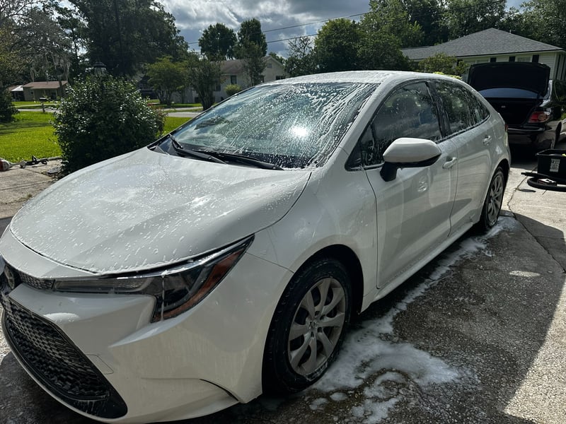Detailed vehicle in driveway