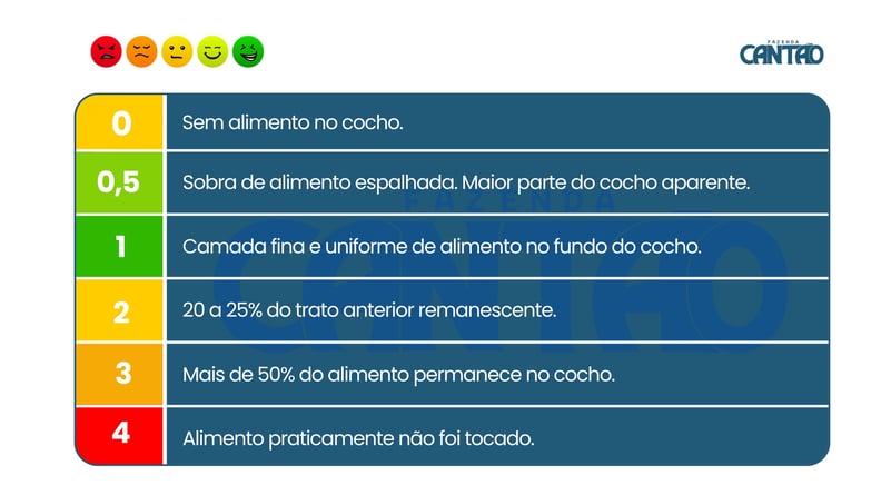 Planilha de Cocho, Escore de Cocho, Leitura de Cocho
