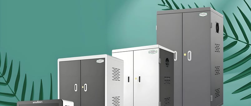 Various models of laptop charging carts