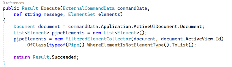 Element collection based on active view