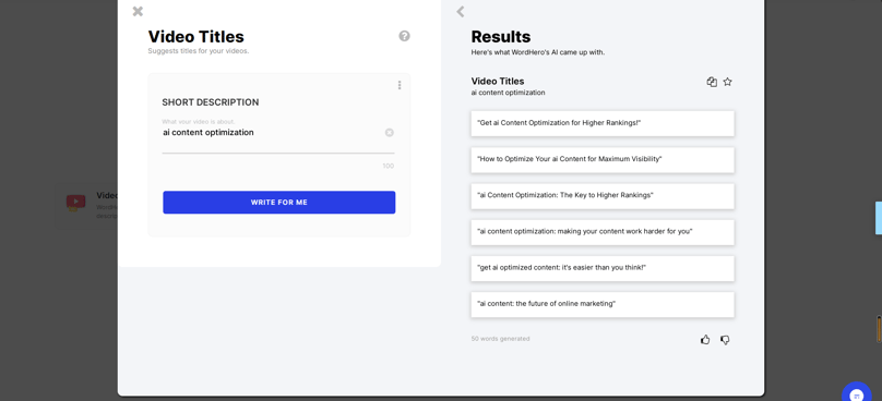 video titles - wordhero AI