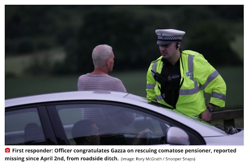 This is how Paul Gascoigne's heroic act was reported on the internet.
