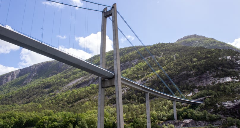 Bridge connecting the two sides of the Lysefjord Norway
