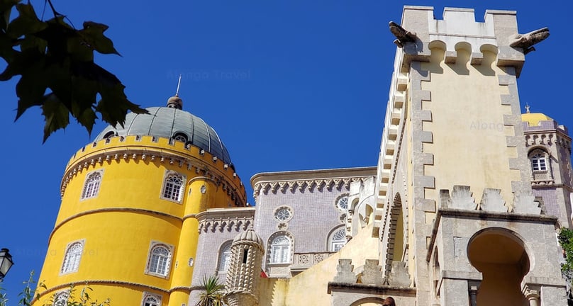 Neo-Manueline architectural style of Pena Palace in Sintra, Portugal 