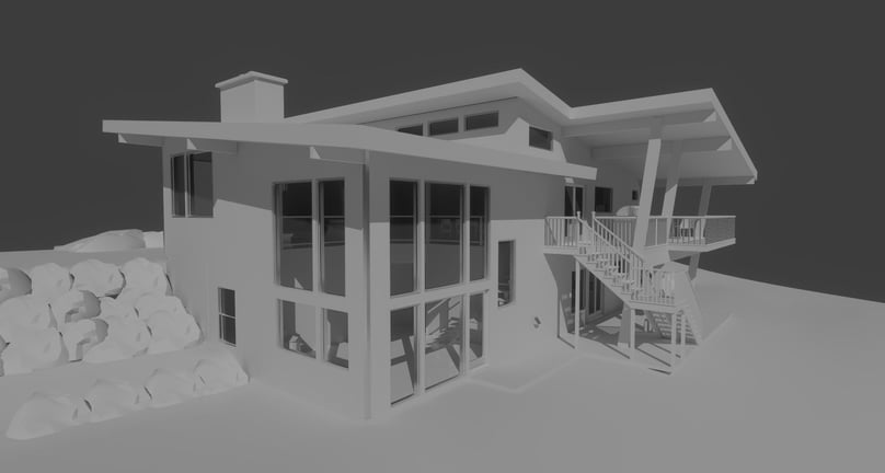 Creekside Contemporary Home Clay Build Rear