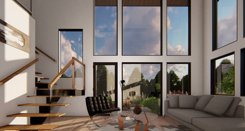 Creekside Contemporary Home Render Family