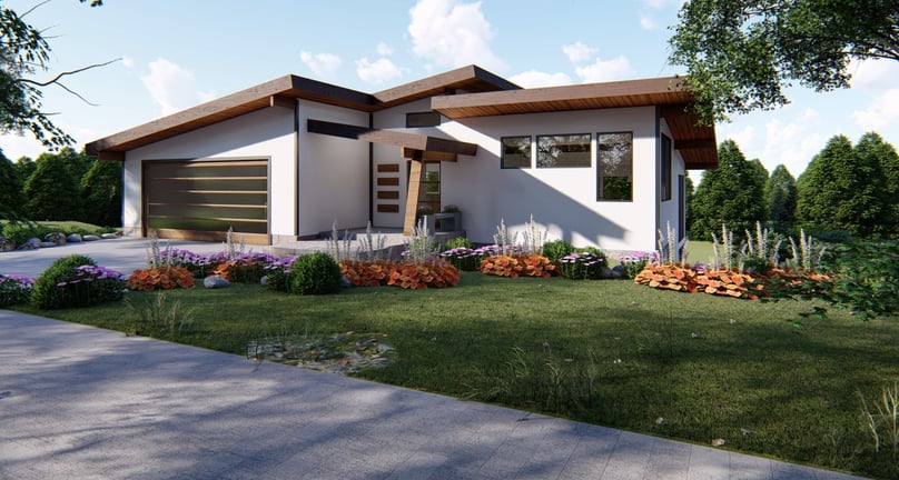 Creekside Contemporary Home Render Front