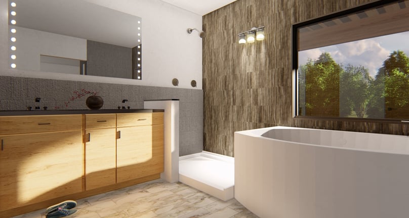 Creekside Contemporary Home Render Ensuite