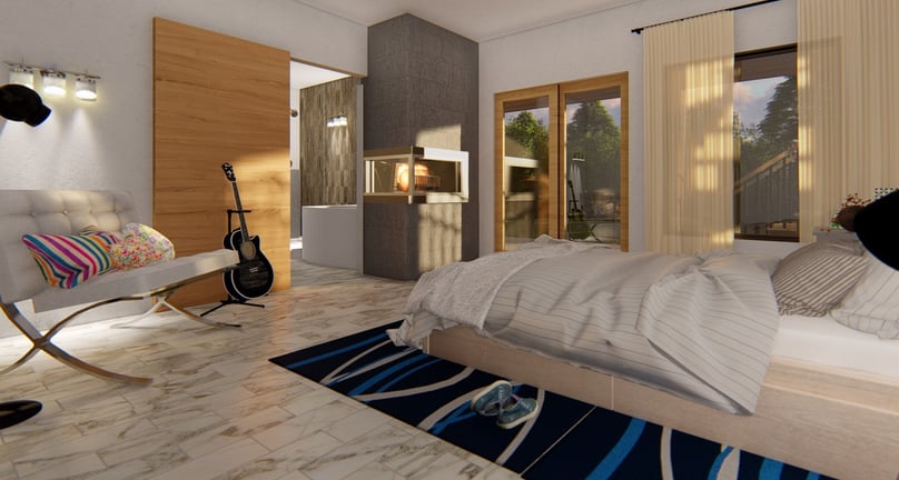 Creekside Contemporary Home Render Bed Suite-1