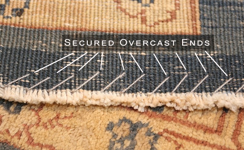 Rug With Secured Overcast End - Nazmiyal