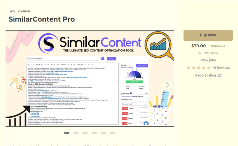 Similar Content Pro LTD APPSUMO