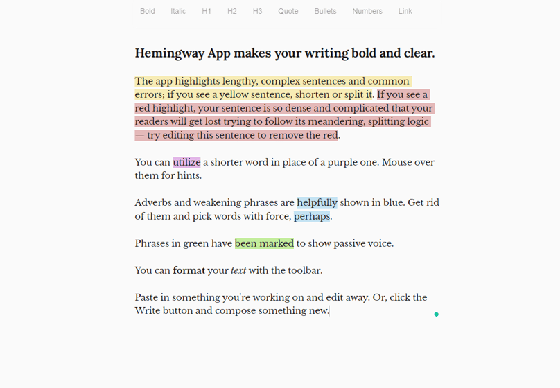 hemingway app readability improvement