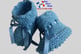 chaussons bleus tricot laine bb fait main