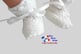 chaussons blancs tricot laine bb fait main