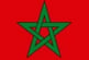 The flag of Morocco, featuring a red background with a green five-pointed star in the center. The te