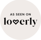 a white circle with the words as seen on the bottom of the circle