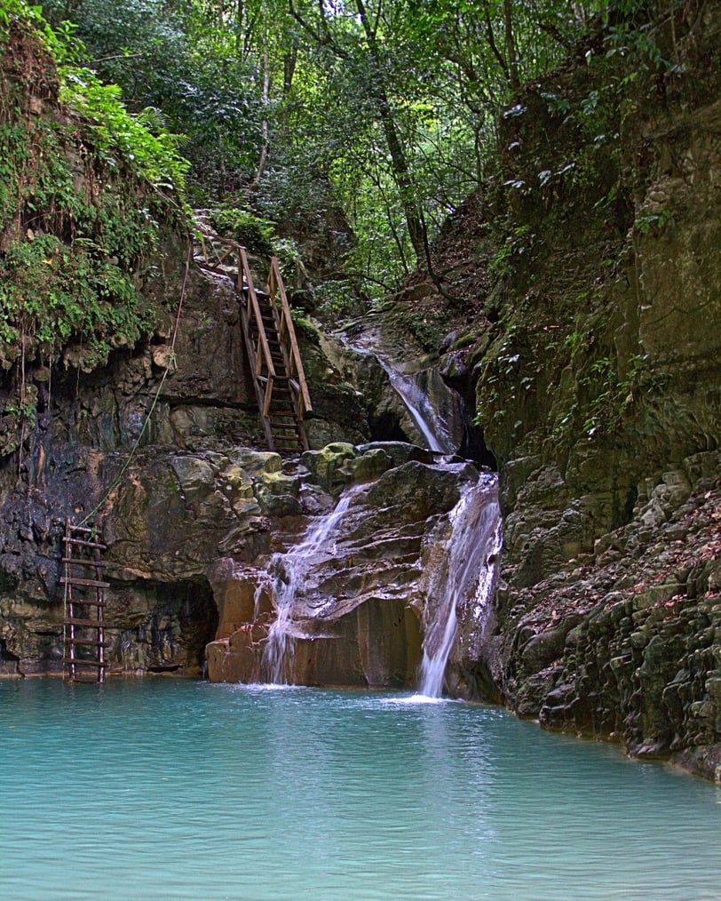 Scenic view of one of the 27 Charcos de Damajagua waterfalls near Puerto Plata, Dominican Republic