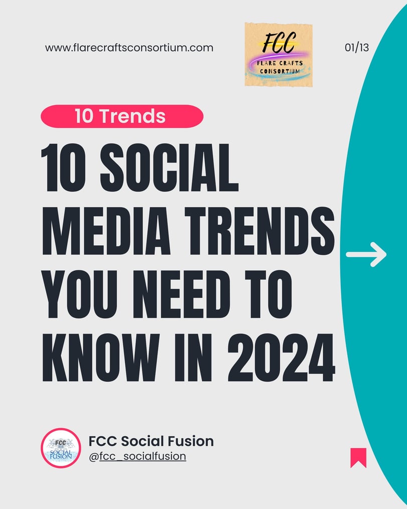 a person holding a surfboard with the words 10 trends in social media