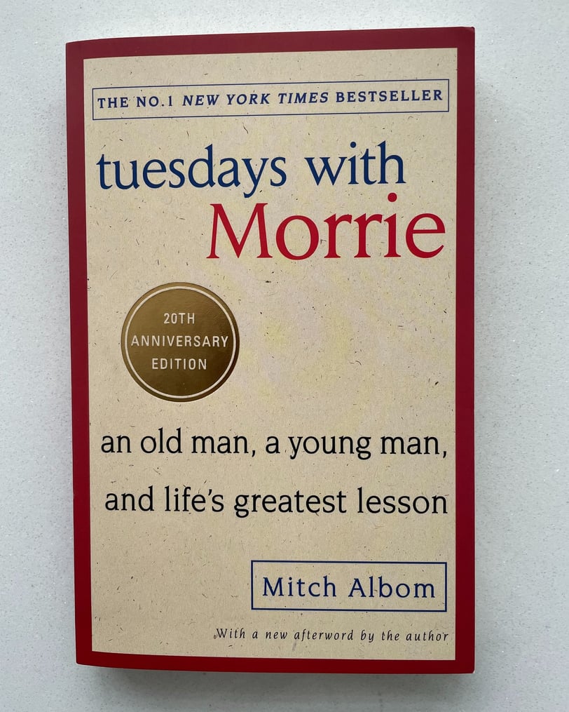 a book cover of Tuesdays with Morrie