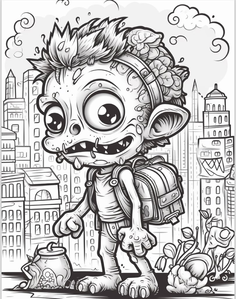 Zombie Apocalypse Chronicles: Fun and Creative Coloring Pages for Kids