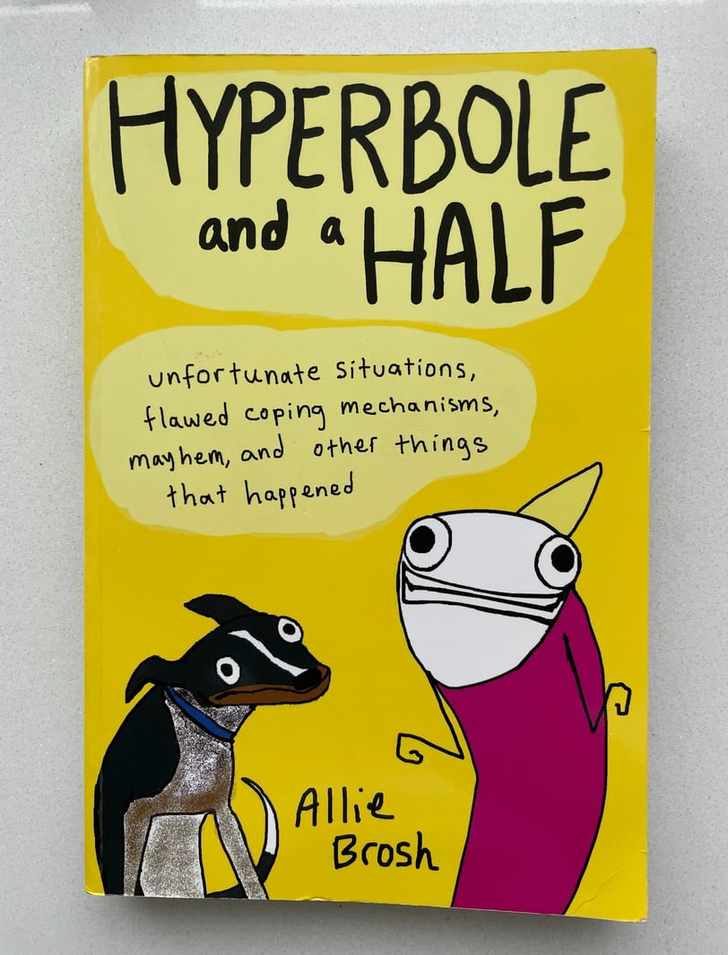 a book cover of Hyperbole and a half