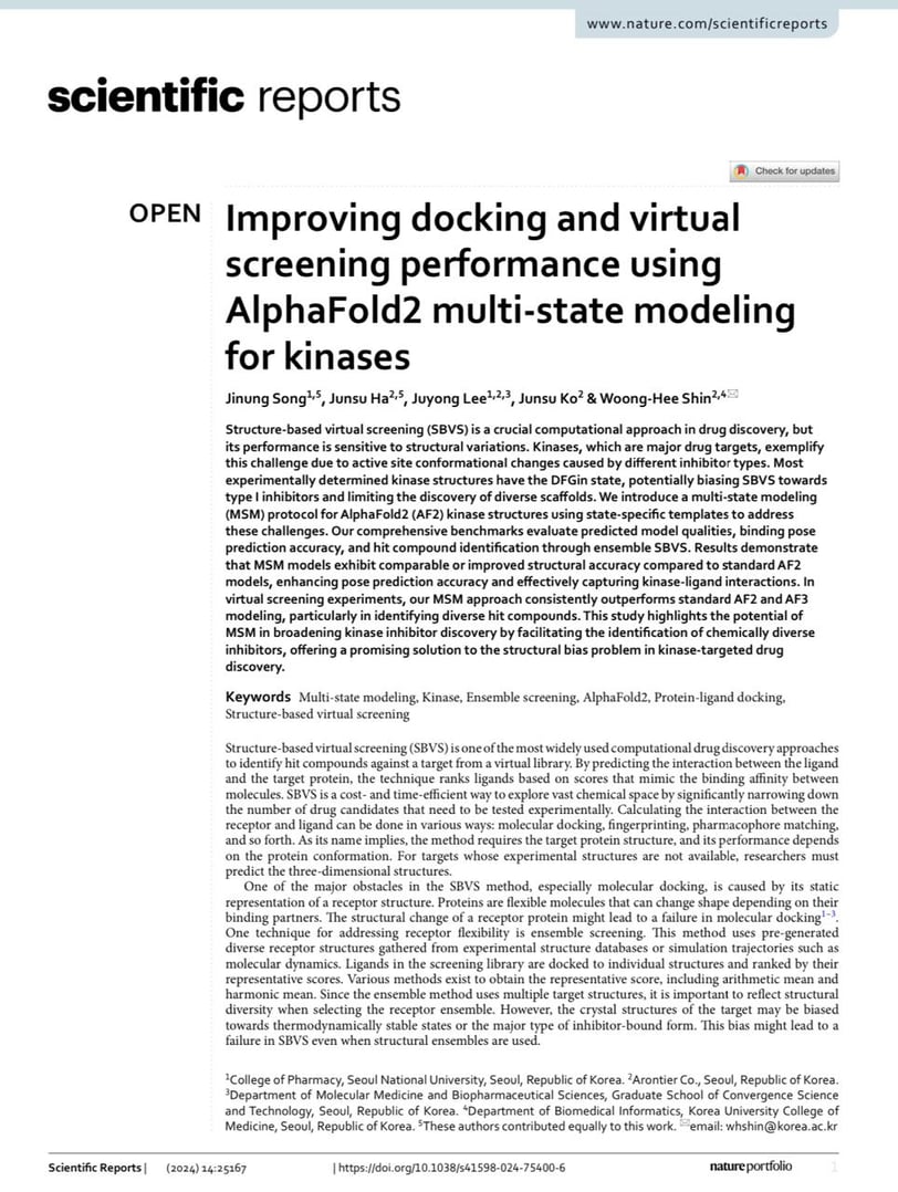 Improving docking and virtual screening performance using AlphaFold2 multi-state modeling for kinase
