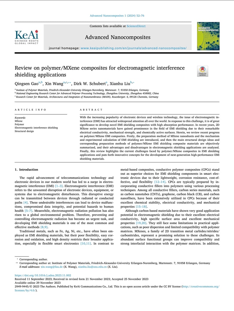 Review on polymer/MXene composites for electromagnetic interference shielding applications