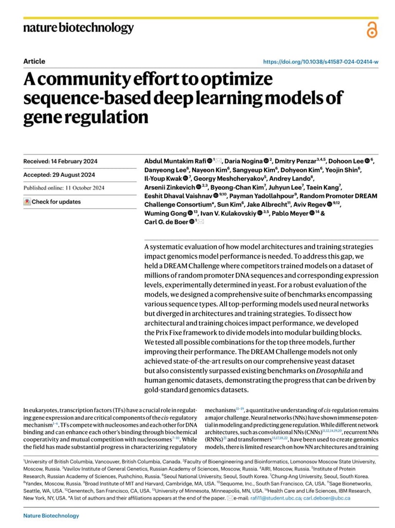A community effort to optimize sequence-based deep learning models of gene regulation
