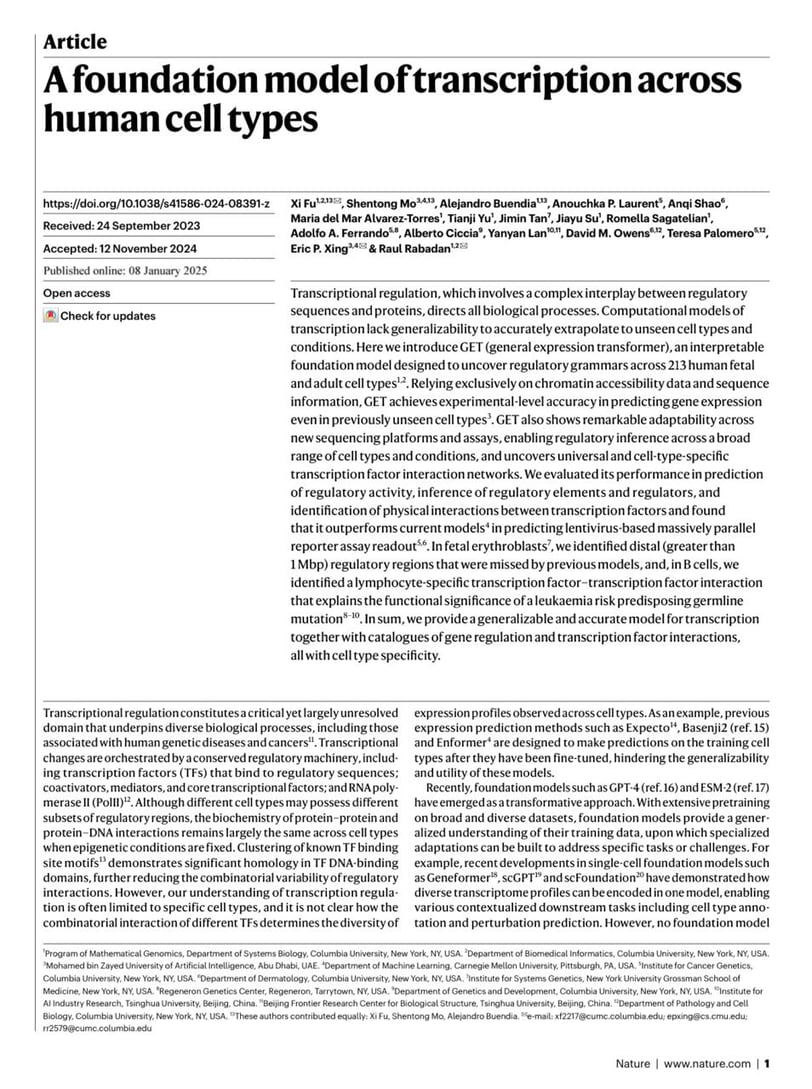 A foundation model of transcription across human cell types