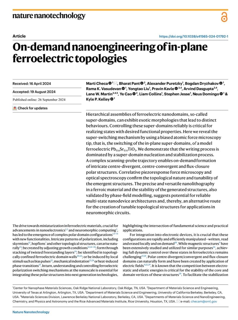 On-demand nanoengineering of in-plane ferroelectric topologies