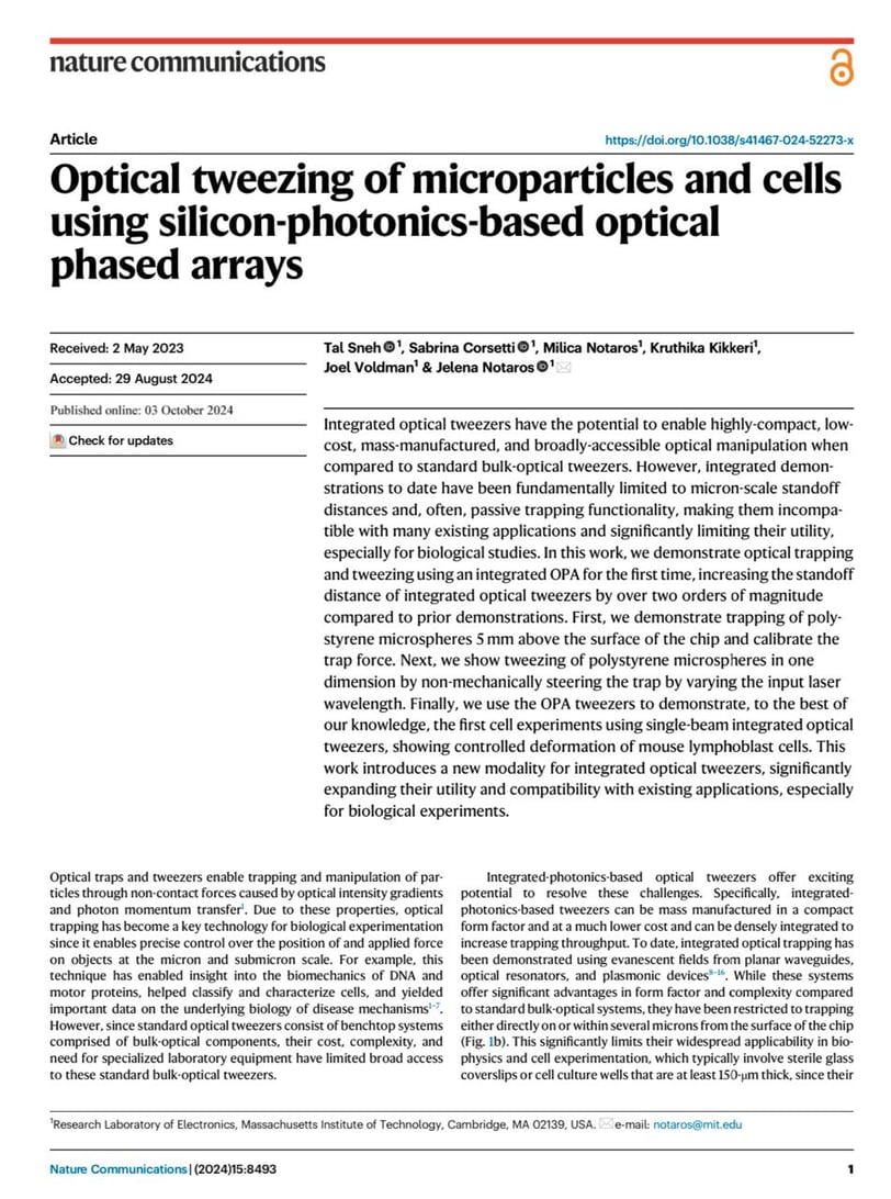 Optical tweezing of microplastics and cell using silicon photonics