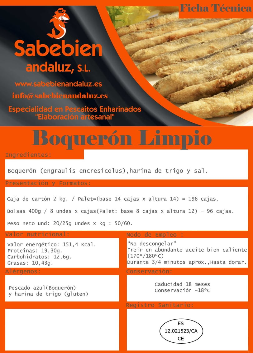 Boquerón Limpio Enharinado