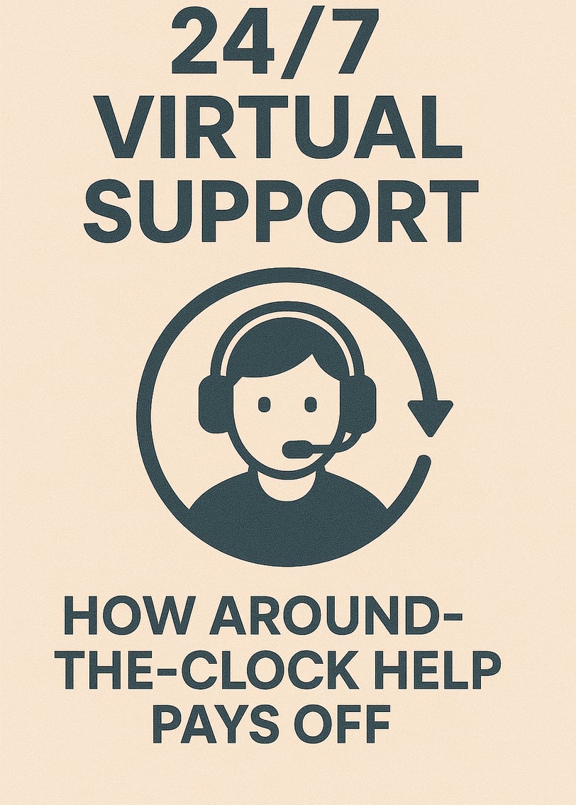 a poster with a woman in a headset and a headset