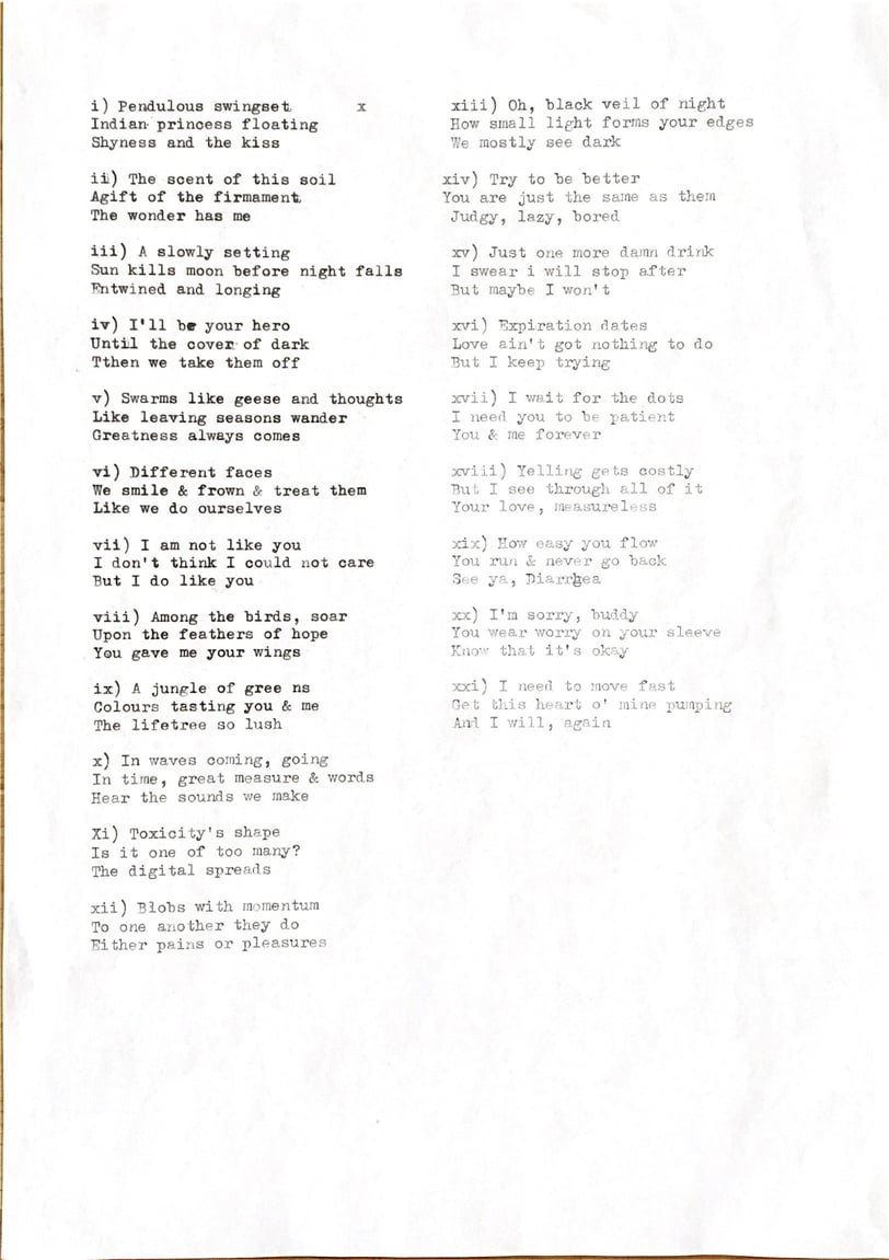 typewritten haikus